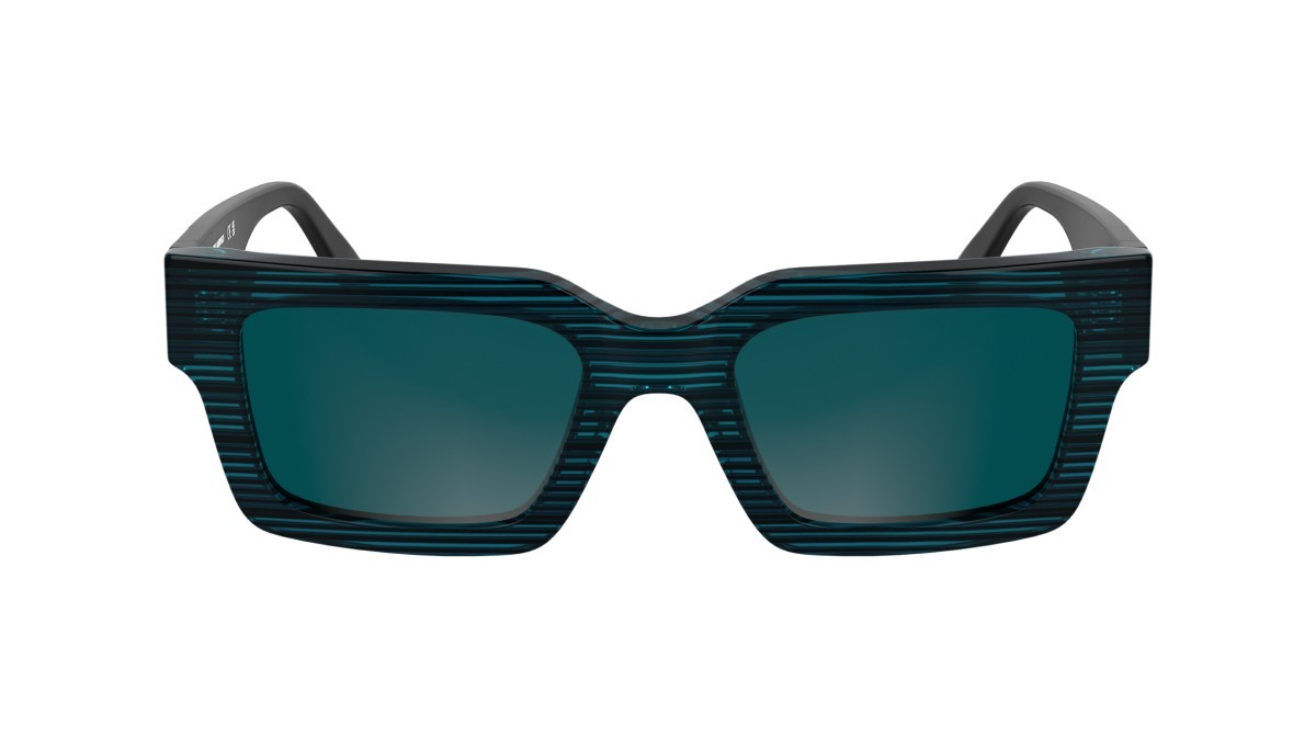 Occhiali da sole Karl Lagerfeld KL6182S (422) colore striped blue forma rettangolare lenti solid petrol