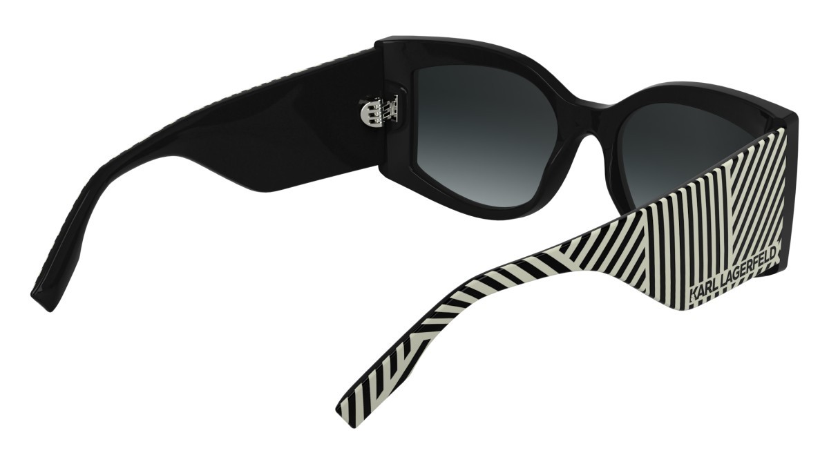 Occhiali da sole Karl Lagerfeld KL6183S (001) colore black forma rettangolare lenti gradient grey
