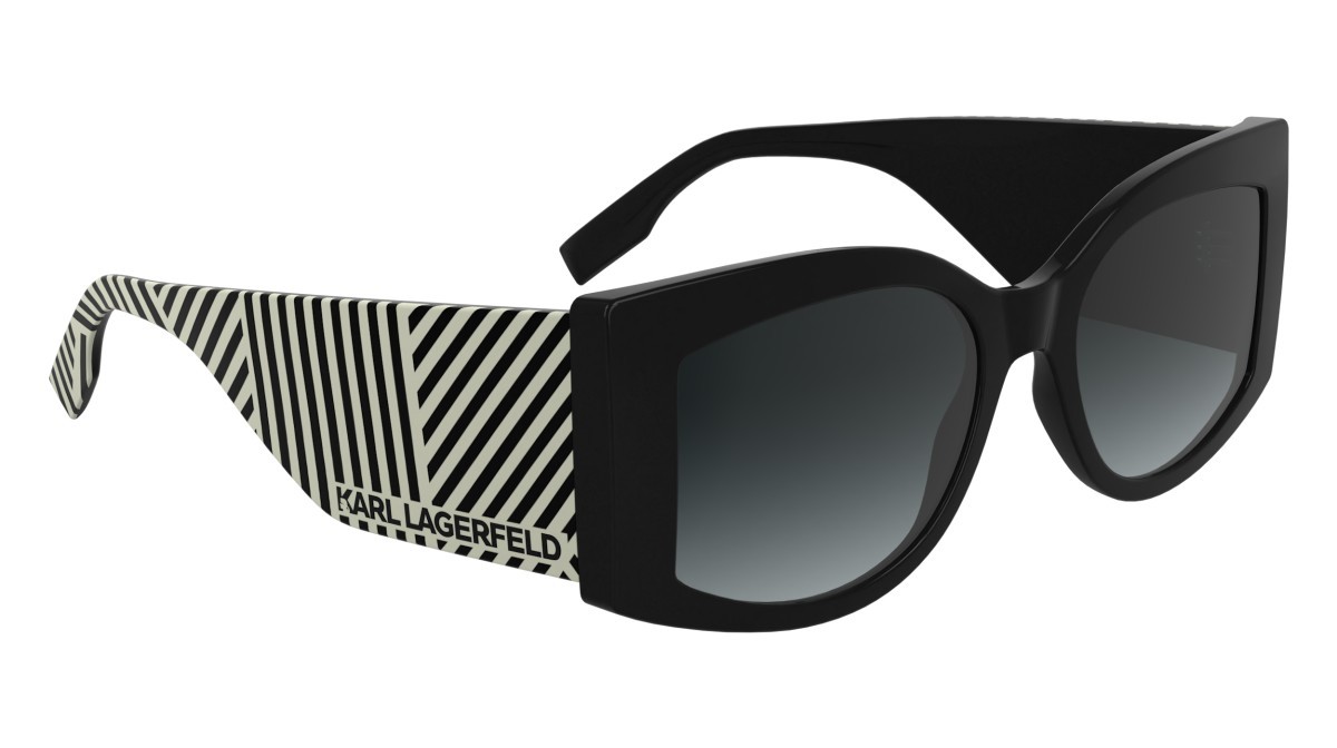 Occhiali da sole Karl Lagerfeld KL6183S (001) colore black forma rettangolare lenti gradient grey