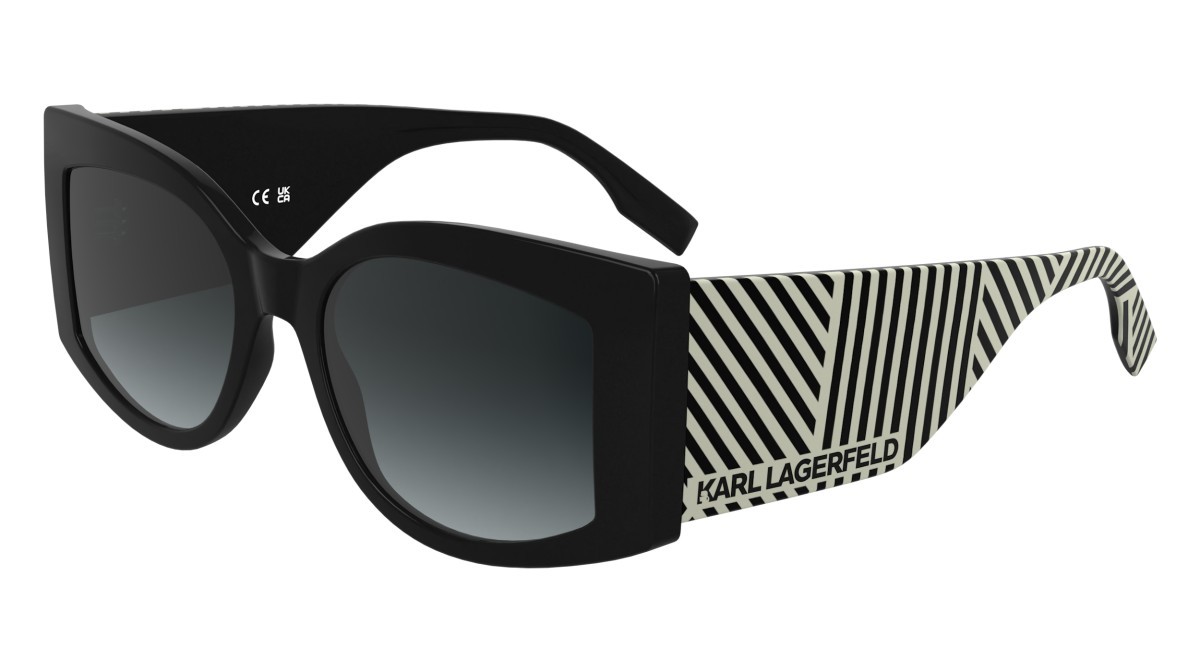 Occhiali da sole Karl Lagerfeld KL6183S (001) colore black forma rettangolare lenti gradient grey