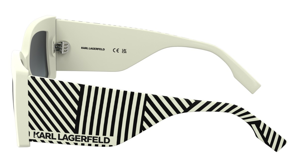 Occhiali da sole Karl Lagerfeld KL6183S (105) colore white forma rettangolare lenti gradient grey
