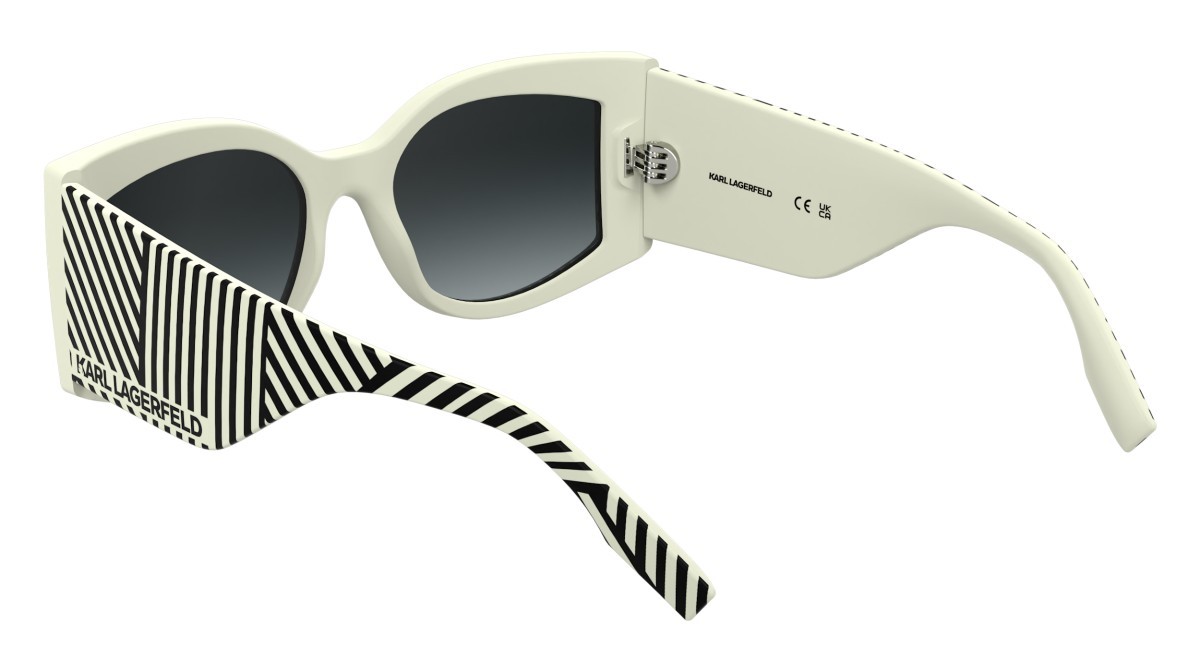 Occhiali da sole Karl Lagerfeld KL6183S (105) colore white forma rettangolare lenti gradient grey