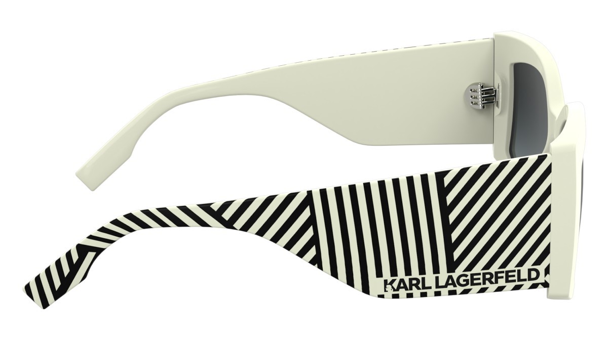 Occhiali da sole Karl Lagerfeld KL6183S (105) colore white forma rettangolare lenti gradient grey