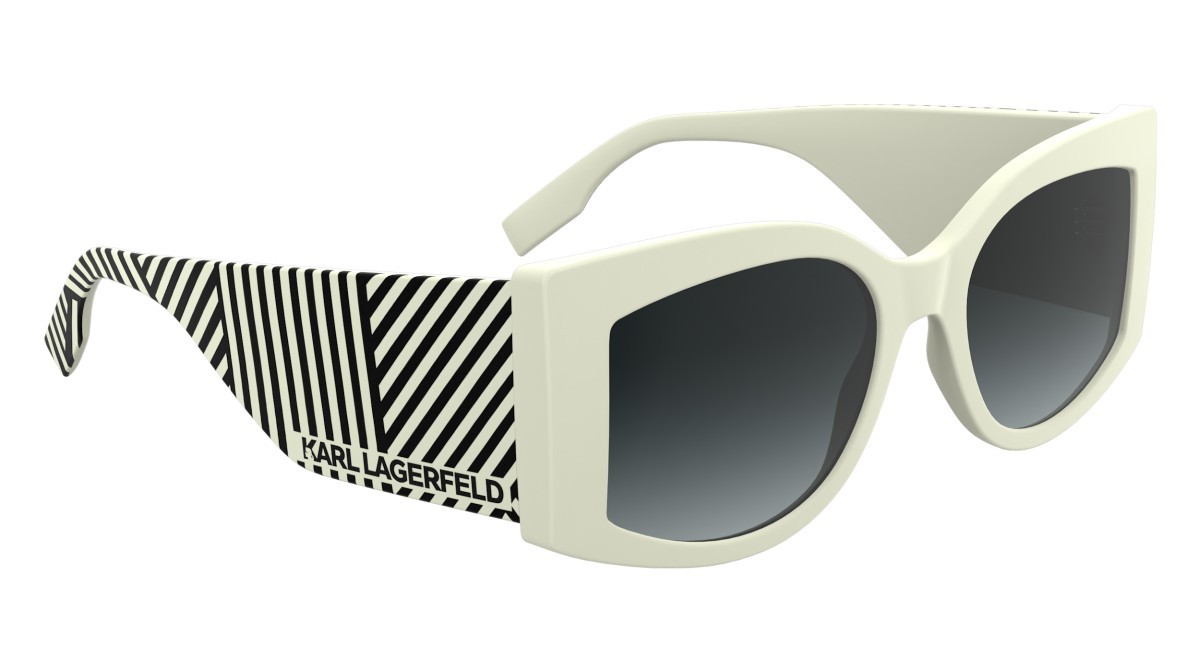 Occhiali da sole Karl Lagerfeld KL6183S (105) colore white forma rettangolare lenti gradient grey