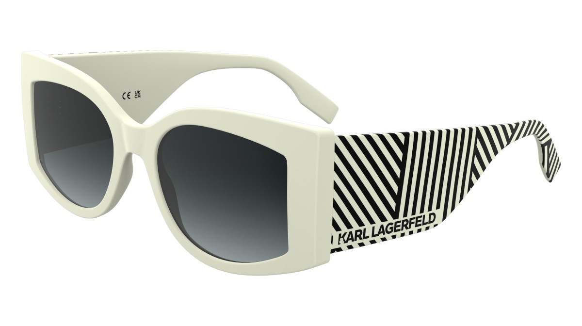Occhiali da sole Karl Lagerfeld KL6183S (105) colore white forma rettangolare lenti gradient grey