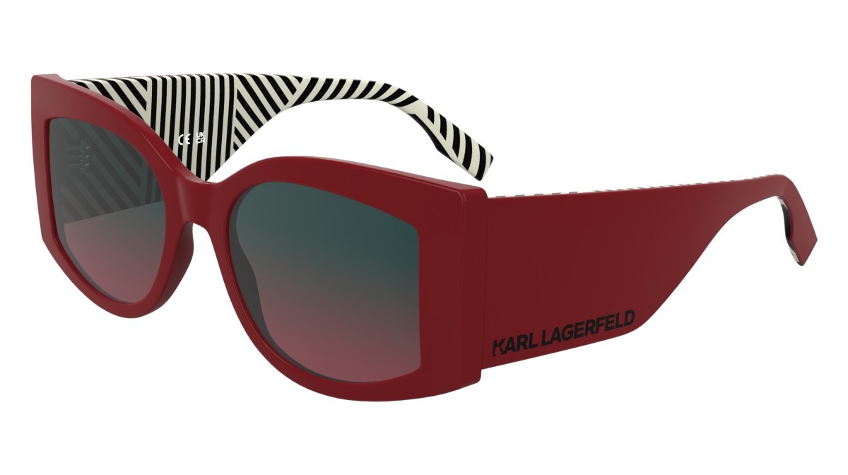 Occhiali da sole Karl Lagerfeld KL6183S (600) colore red forma rettangolare lenti gradient petrol/red