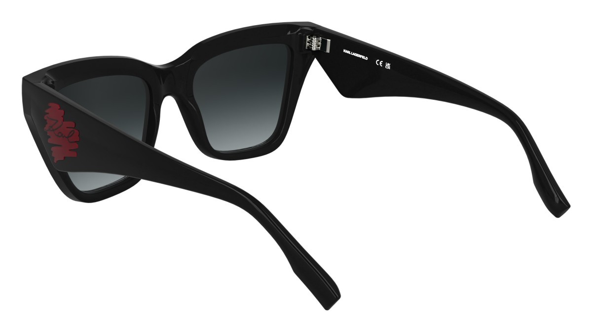 Occhiali da sole Karl Lagerfeld KL6184S (001) colore black forma rettangolare lenti gradient grey