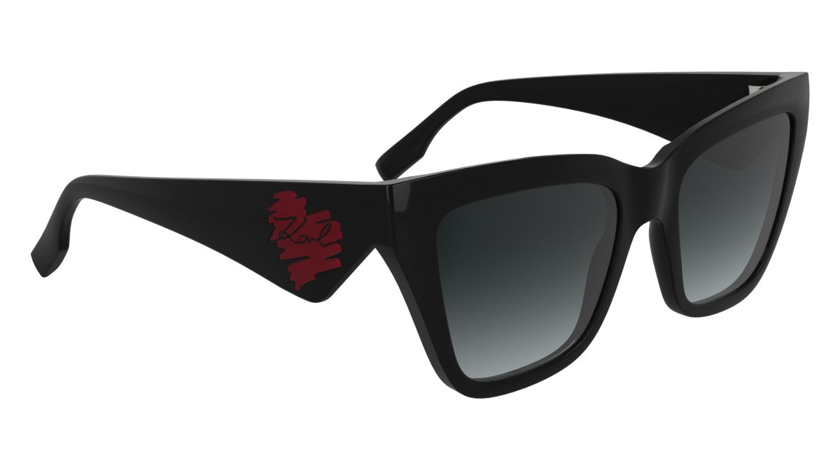 Occhiali da sole Karl Lagerfeld KL6184S (001) colore black forma rettangolare lenti gradient grey