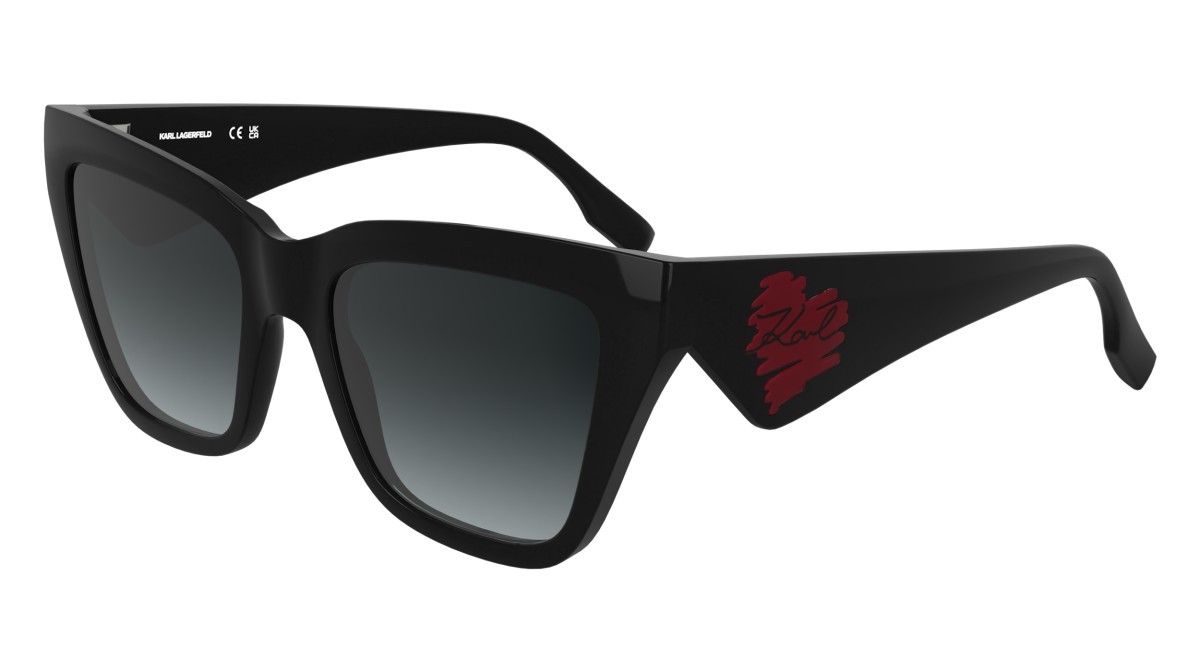 Occhiali da sole Karl Lagerfeld KL6184S (001) colore black forma rettangolare lenti gradient grey