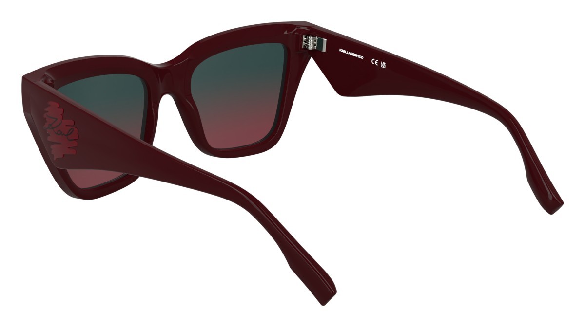 Occhiali da sole Karl Lagerfeld KL6184S (601) colore burgundy forma rettangolare lenti gradient petrol/red