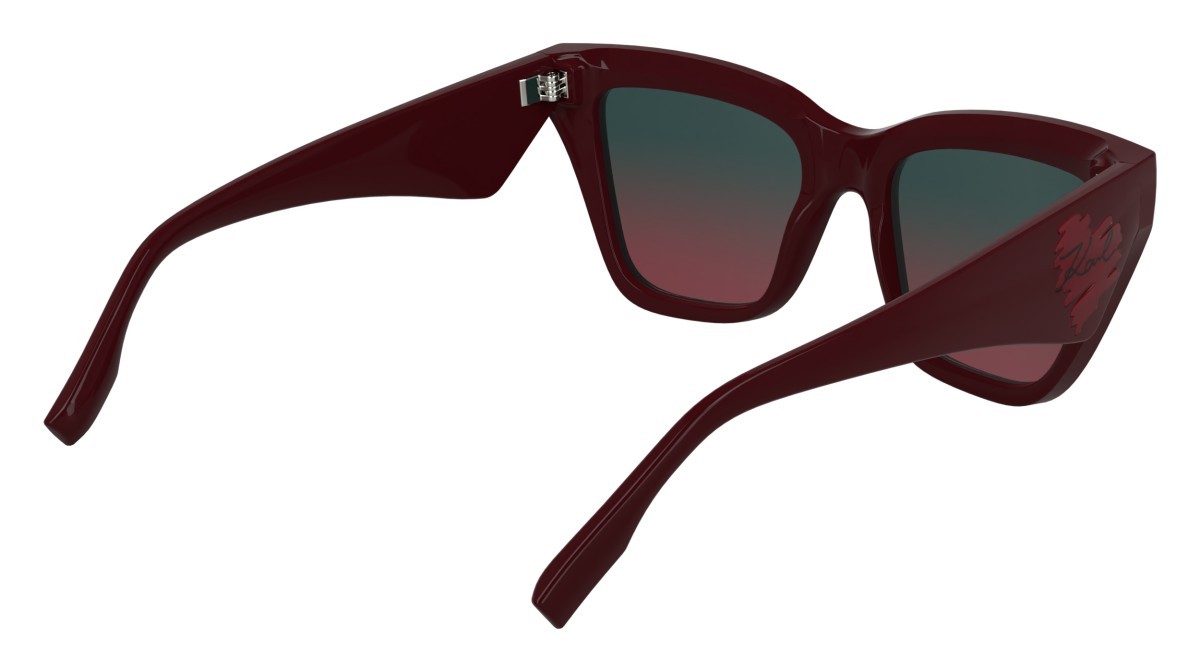 Occhiali da sole Karl Lagerfeld KL6184S (601) colore burgundy forma rettangolare lenti gradient petrol/red