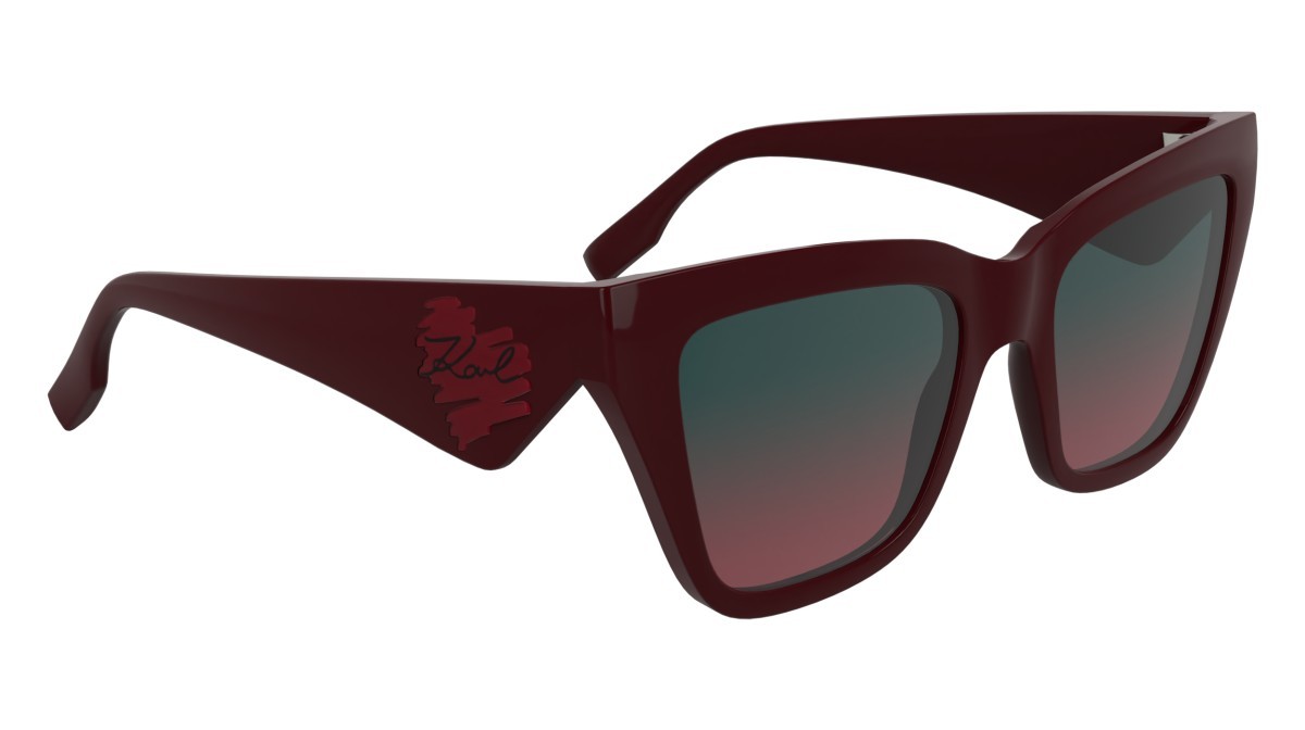 Occhiali da sole Karl Lagerfeld KL6184S (601) colore burgundy forma rettangolare lenti gradient petrol/red