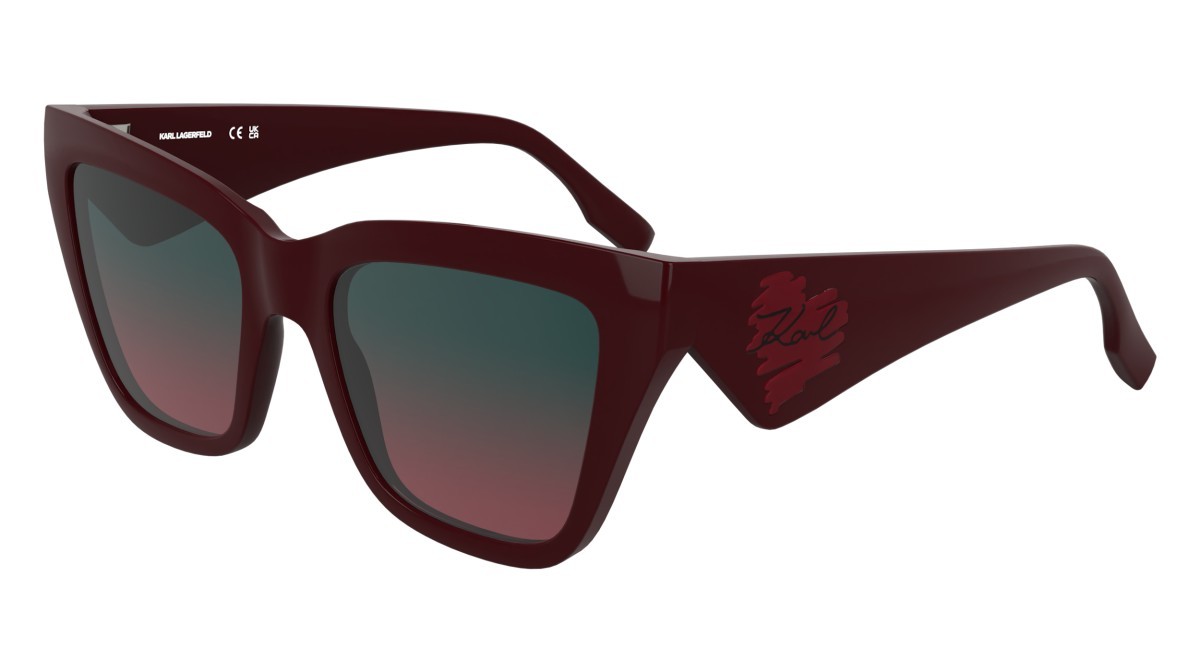 Occhiali da sole Karl Lagerfeld KL6184S (601) colore burgundy forma rettangolare lenti gradient petrol/red