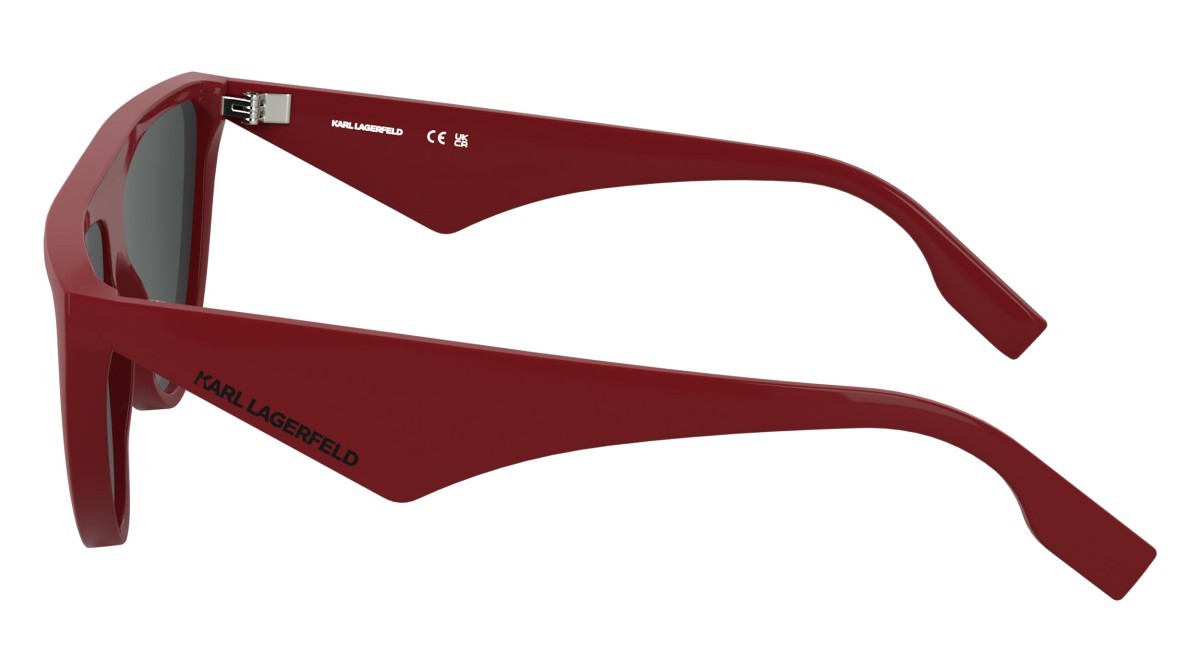 Sonnenbrillen Karl Lagerfeld KL6185S (600) farbe red form cat-eye gläser solid grey