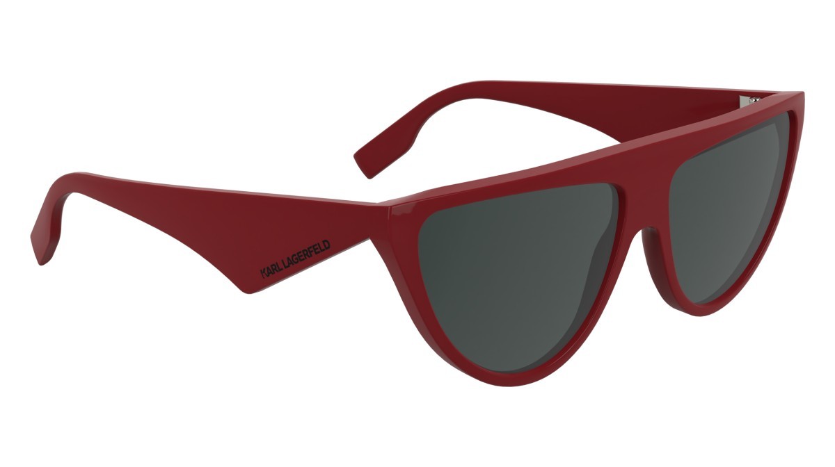Sonnenbrillen Karl Lagerfeld KL6185S (600) farbe red form cat-eye gläser solid grey