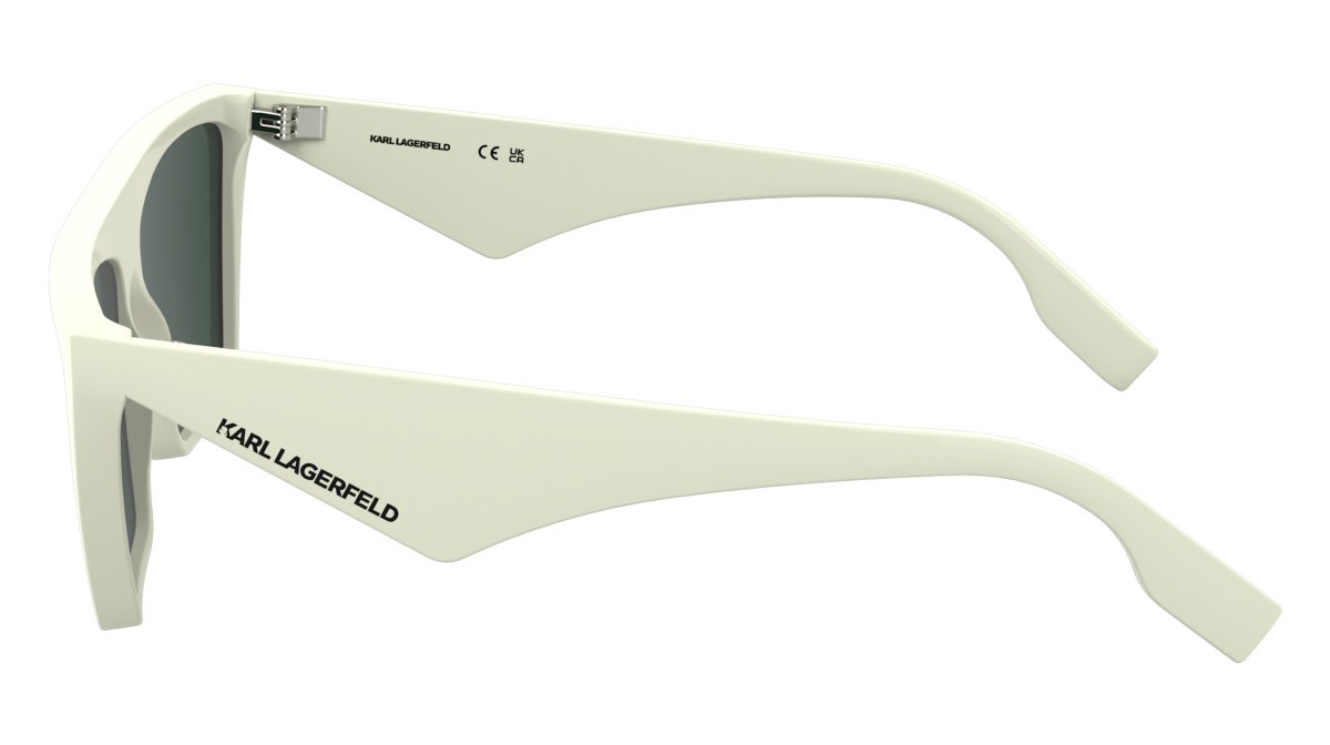 Occhiali da sole Karl Lagerfeld KL6186S (105) colore white forma rettangolare lenti solid green