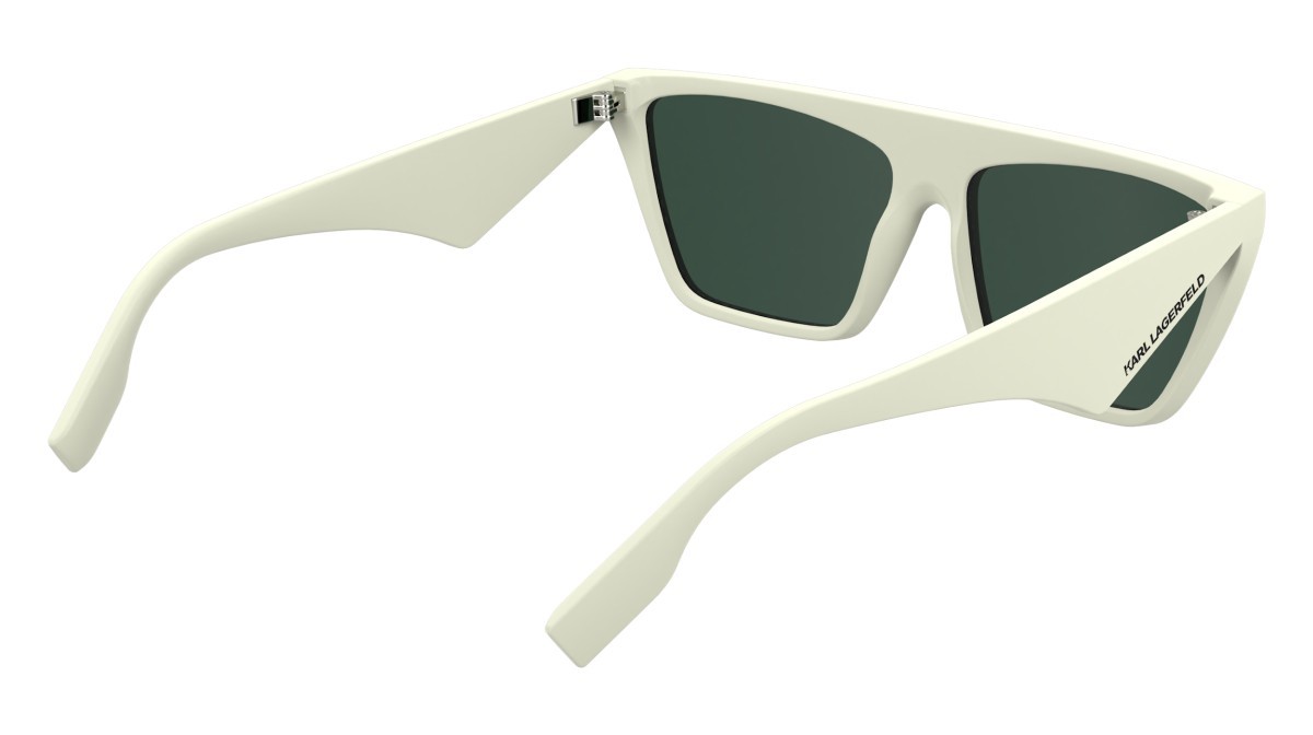 Occhiali da sole Karl Lagerfeld KL6186S (105) colore white forma rettangolare lenti solid green