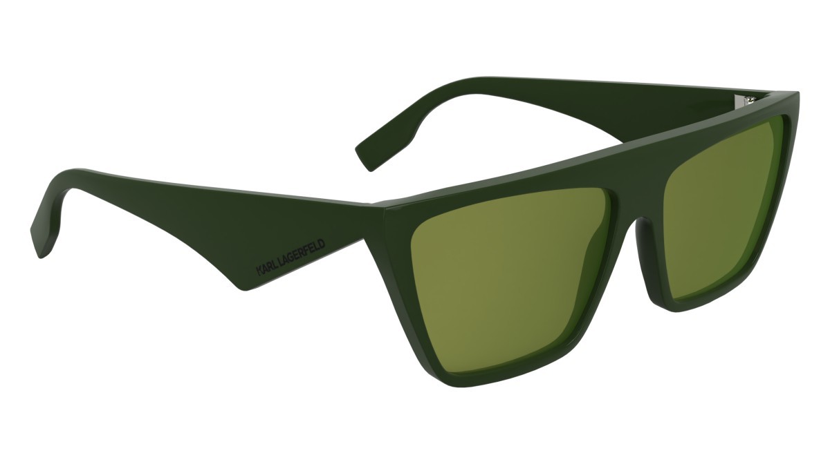 Occhiali da sole Karl Lagerfeld KL6186S (300) colore green forma rettangolare lenti solid light green