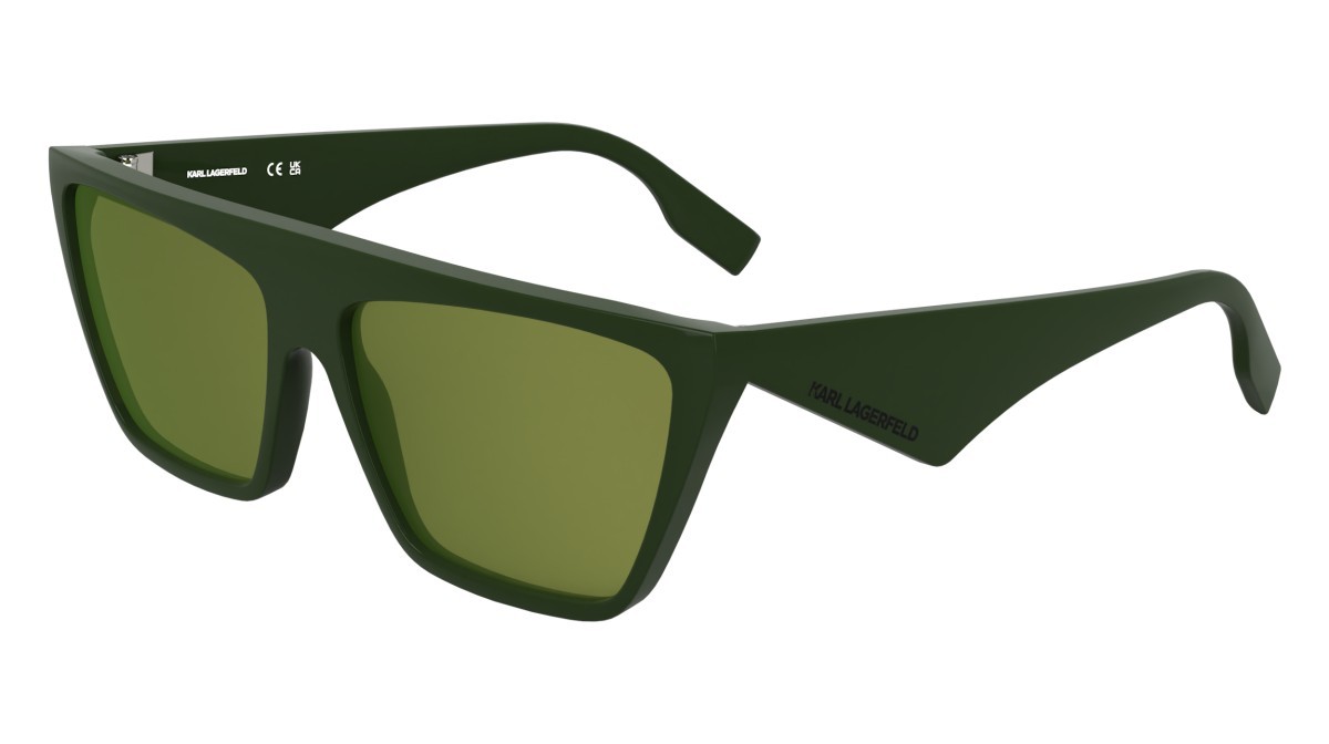Occhiali da sole Karl Lagerfeld KL6186S (300) colore green forma rettangolare lenti solid light green