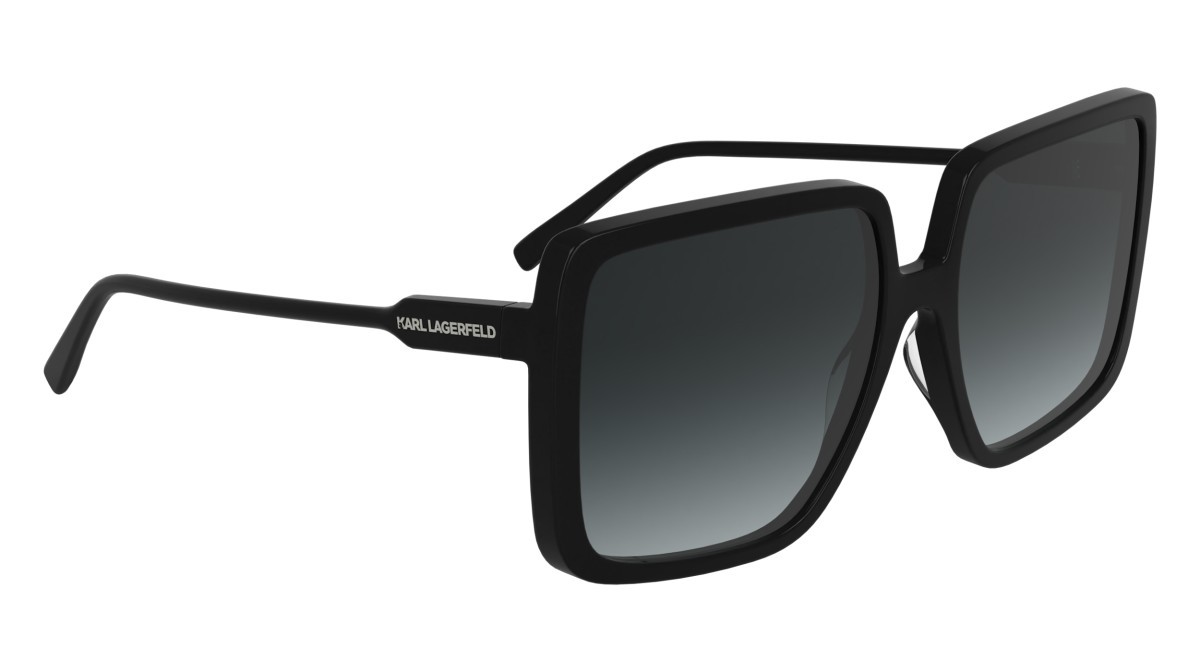 Occhiali da sole Karl Lagerfeld KL6187S (001) colore black forma rettangolare lenti gradient grey