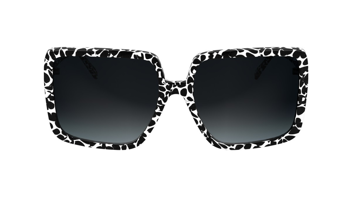 Occhiali da sole Karl Lagerfeld KL6187S (016) colore marble black forma rettangolare lenti gradient grey