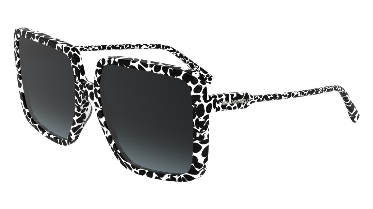 Occhiali da sole Karl Lagerfeld KL6187S (016) colore marble black forma rettangolare lenti gradient grey