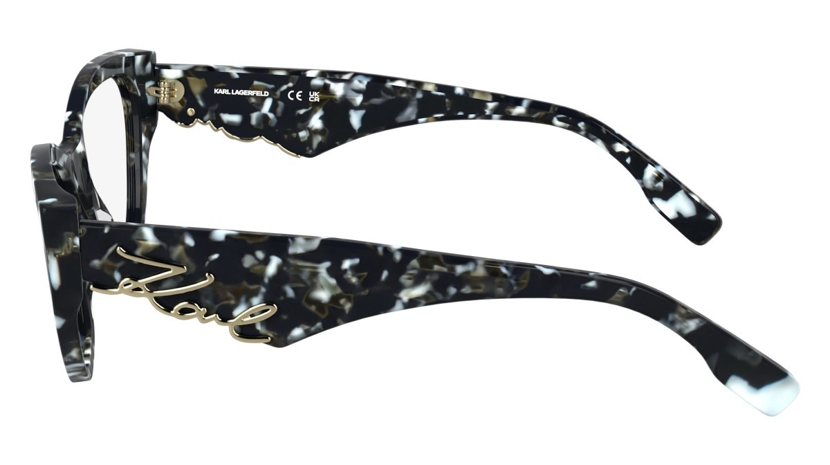 Occhiali da vista Karl Lagerfeld KL6189 (016) colore marble black forma cat eye lenti colore - 3