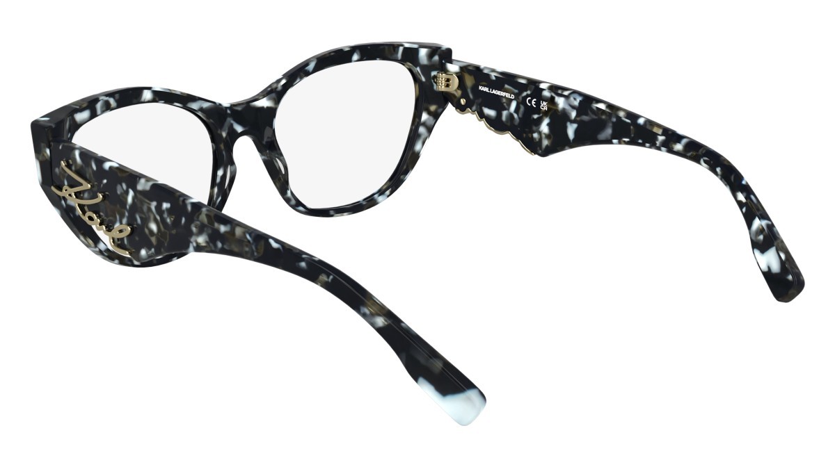 Occhiali da vista Karl Lagerfeld KL6189 (016) colore marble black forma cat eye lenti colore - 3