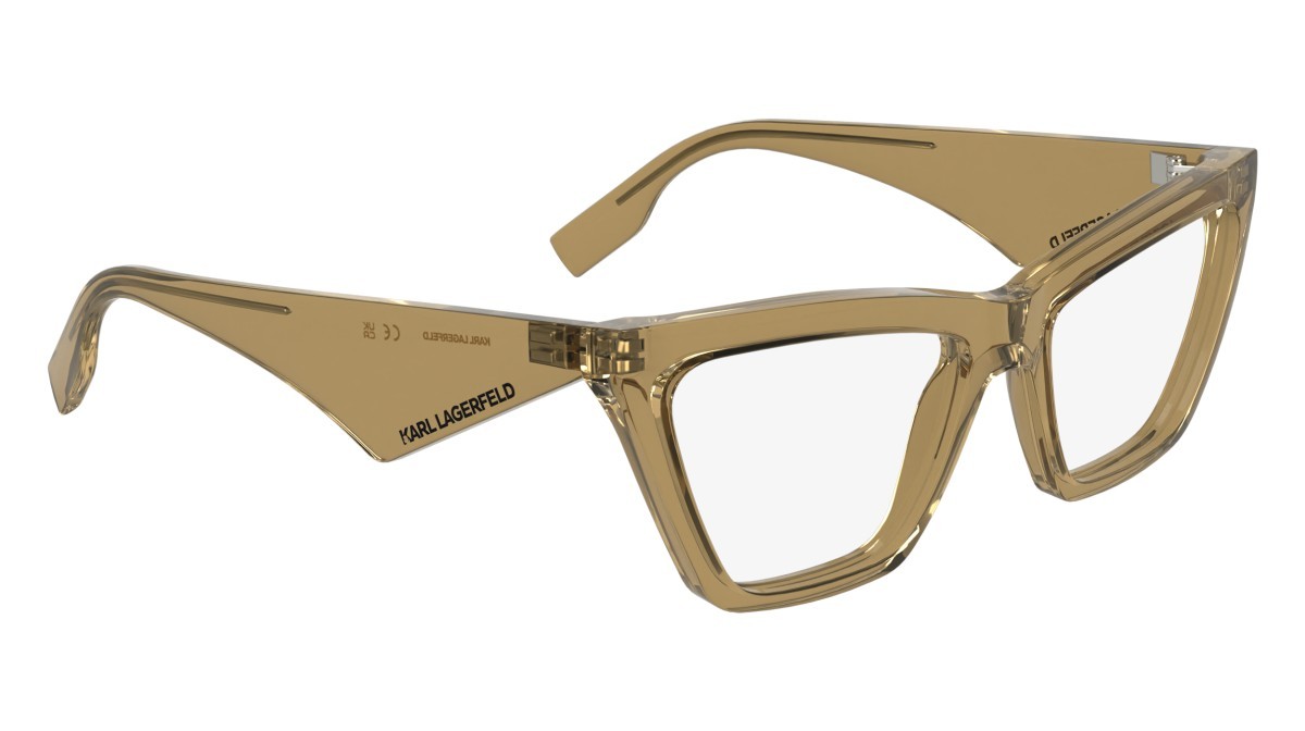 Occhiali da vista Karl Lagerfeld KL6195 (210) colore light brown forma cat eye lenti colore - 4