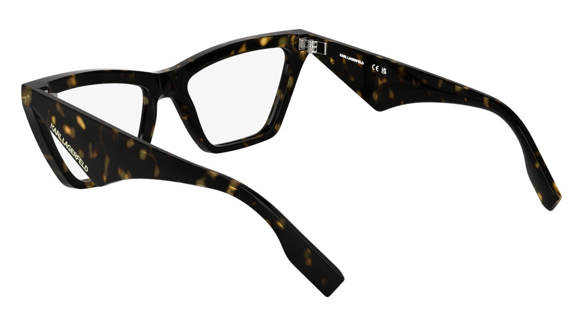 Eyeglasses Karl Lagerfeld KL6195 (242) color dark tortoise shape cat eye lenses colore - 3