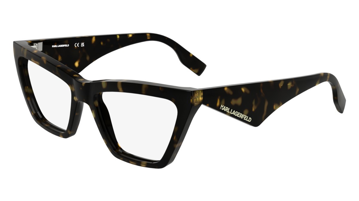 Eyeglasses Karl Lagerfeld KL6195 (242) color dark tortoise shape cat eye lenses colore - 3