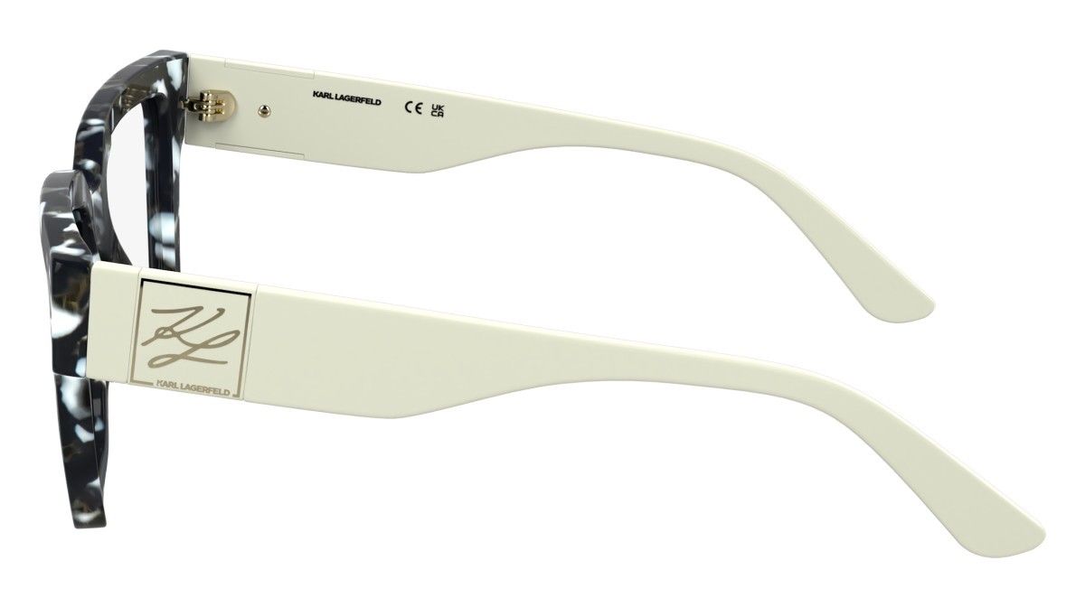 Occhiali da vista Karl Lagerfeld KL6196 (016) colore marble black forma rettangolare lenti colore - 3