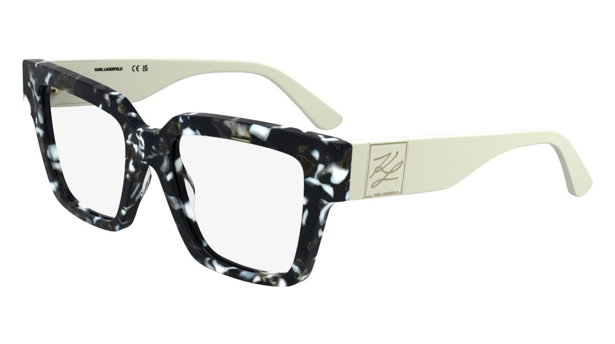 Occhiali da vista Karl Lagerfeld KL6196 (016) colore marble black forma rettangolare lenti colore - 3