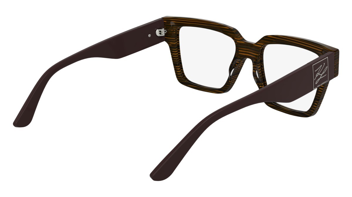 Occhiali da vista Karl Lagerfeld KL6196 (212) colore striped brown forma rettangolare lenti colore - 5