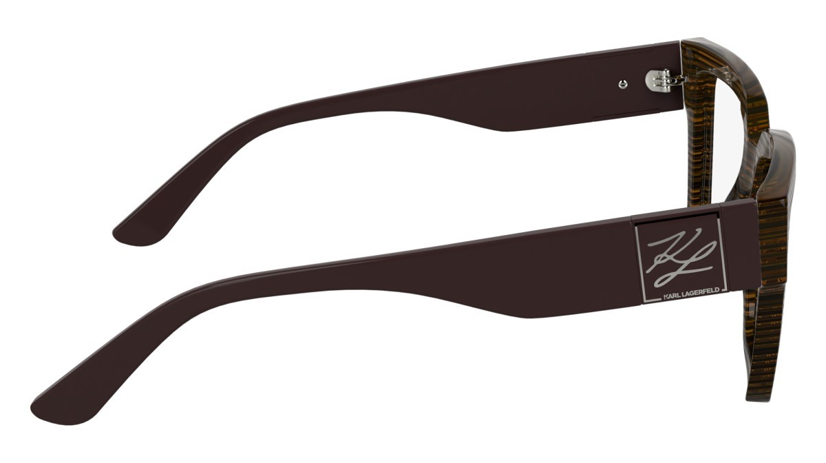 Occhiali da vista Karl Lagerfeld KL6196 (212) colore striped brown forma rettangolare lenti colore - 5