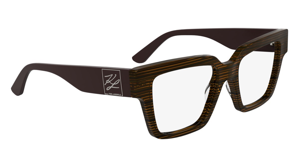 Occhiali da vista Karl Lagerfeld KL6196 (212) colore striped brown forma rettangolare lenti colore - 5