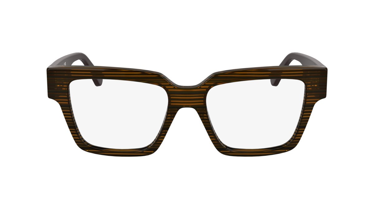 Occhiali da vista Karl Lagerfeld KL6196 (212) colore striped brown forma rettangolare lenti colore - 5
