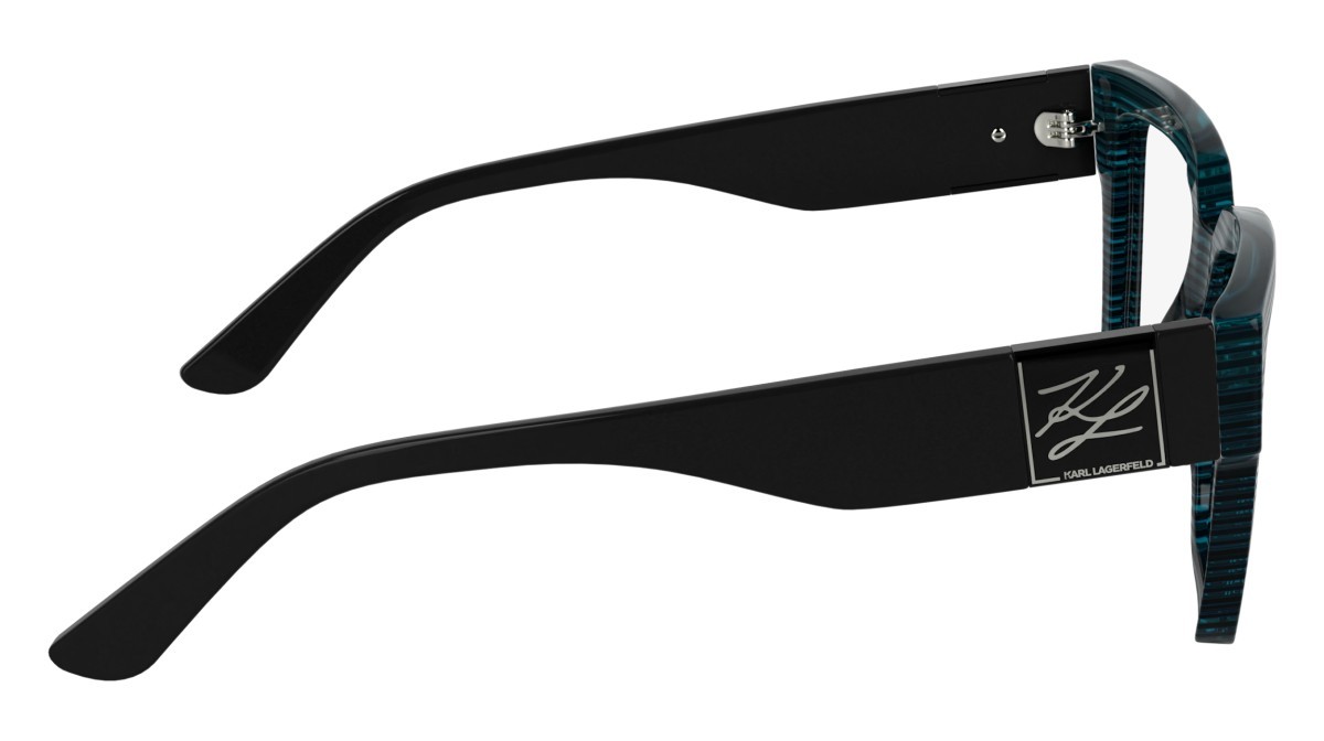 Occhiali da vista Karl Lagerfeld KL6196 (422) colore striped blue forma rettangolare lenti colore - 4