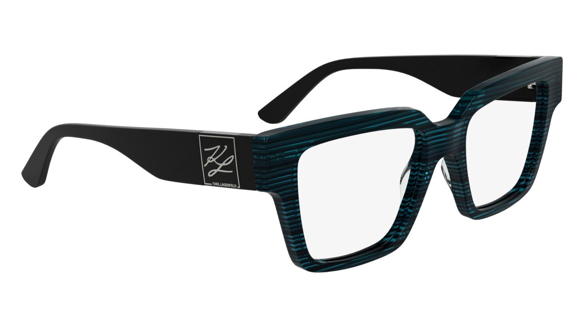 Occhiali da vista Karl Lagerfeld KL6196 (422) colore striped blue forma rettangolare lenti colore - 4