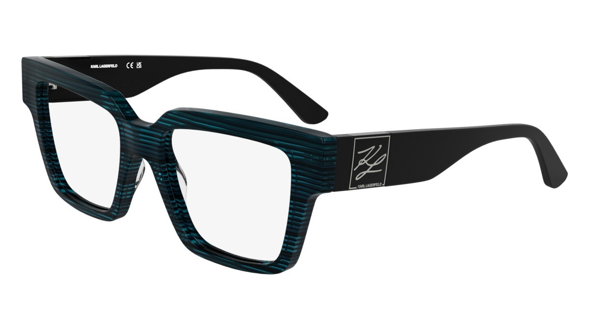 Occhiali da vista Karl Lagerfeld KL6196 (422) colore striped blue forma rettangolare lenti colore - 4