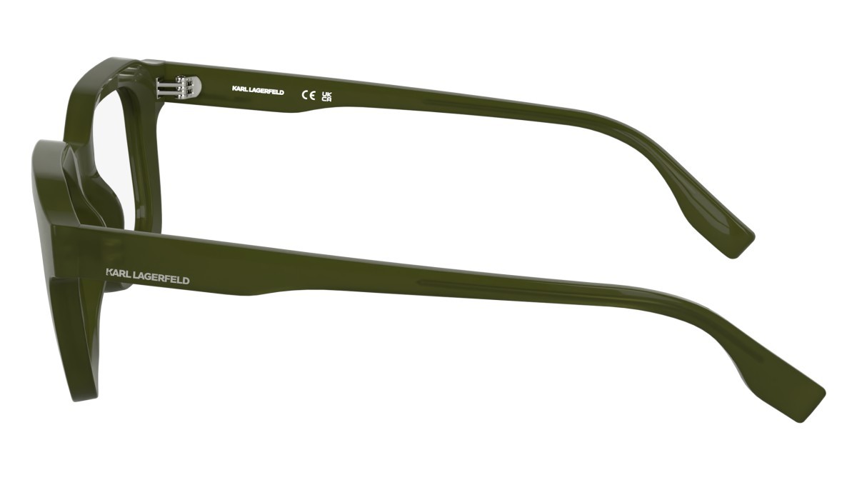 Occhiali da vista Karl Lagerfeld KL6197 (275) colore khaki forma rettangolare lenti colore - 3