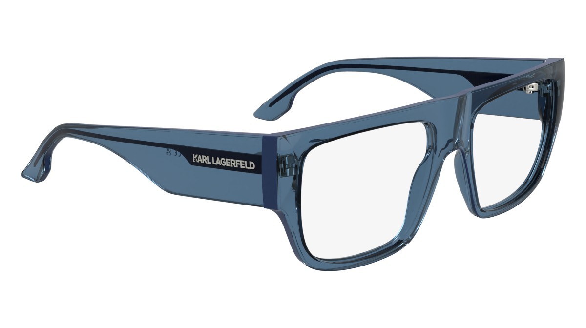 Eyeglasses Karl Lagerfeld KL6198 (400) color blue shape aviator lenses colore - 2