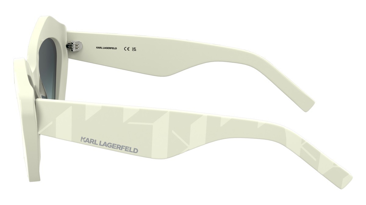 Occhiali da sole Karl Lagerfeld KL6199S (105) colore white forma rettangolare lenti gradient blue