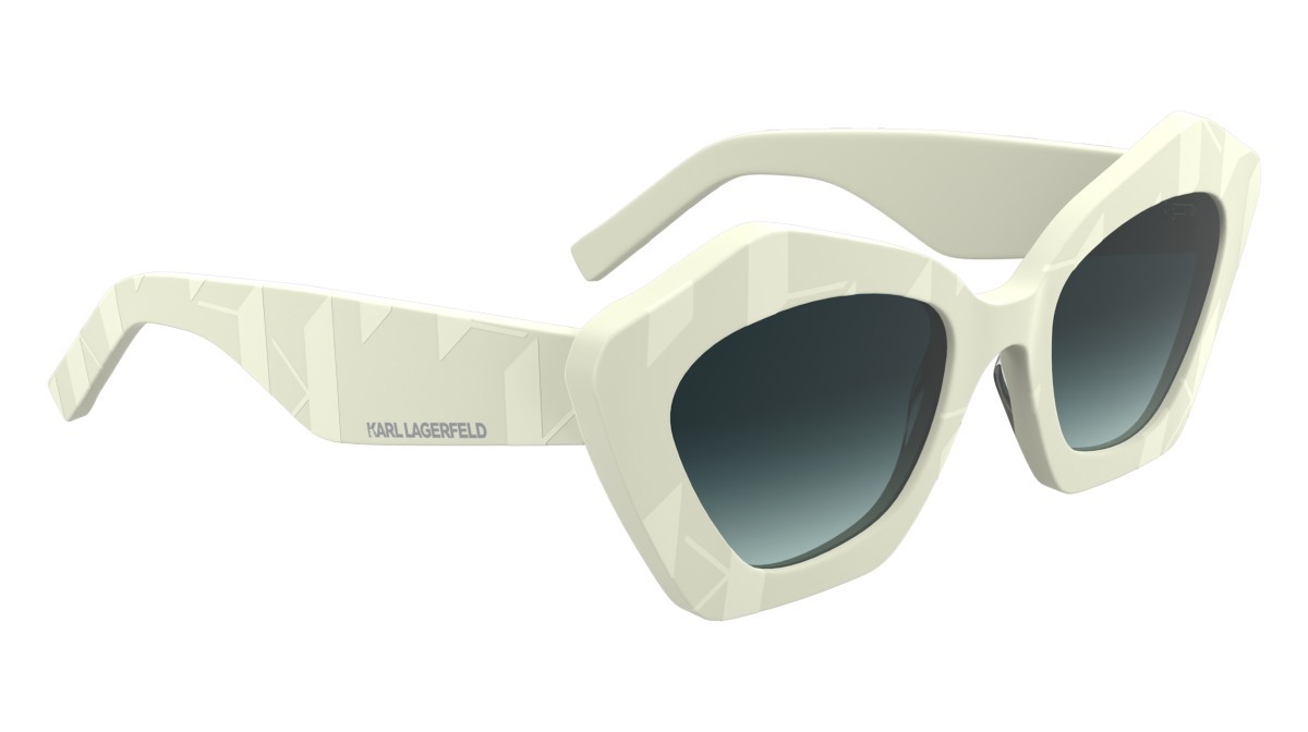 Occhiali da sole Karl Lagerfeld KL6199S (105) colore white forma rettangolare lenti gradient blue