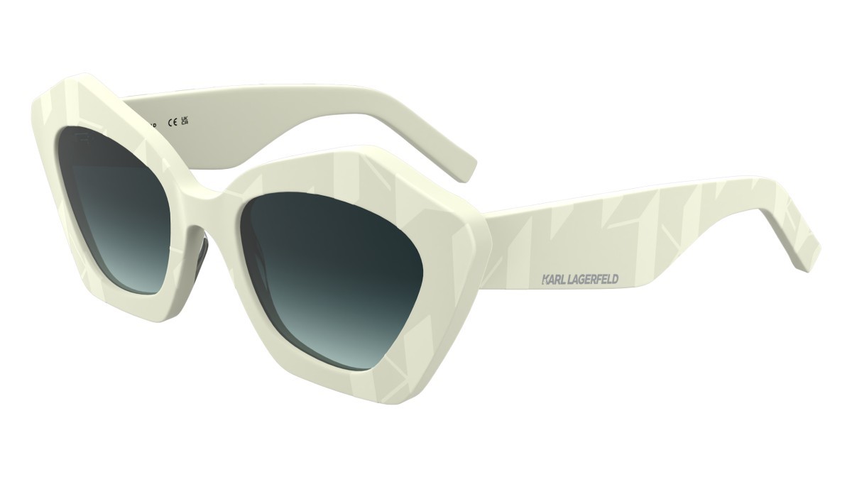 Occhiali da sole Karl Lagerfeld KL6199S (105) colore white forma rettangolare lenti gradient blue