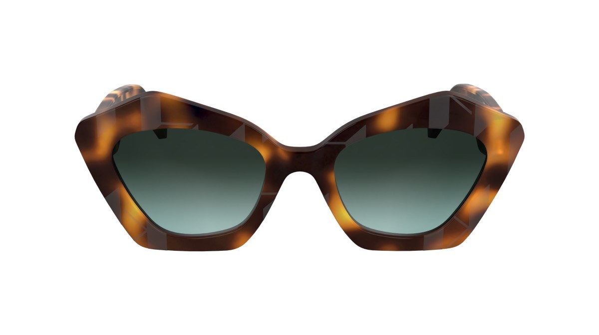 Occhiali da sole Karl Lagerfeld KL6199S (242) colore dark tortoise forma rettangolare lenti gradient green