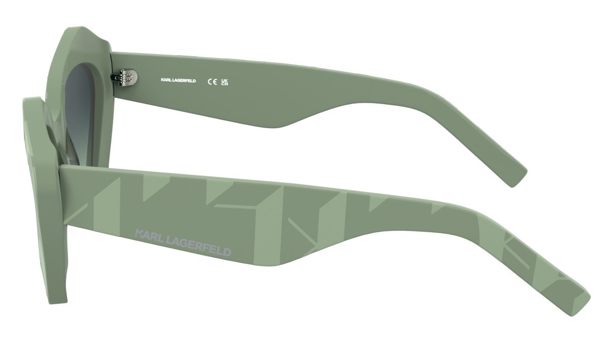 Occhiali da sole Karl Lagerfeld KL6199S (316) colore sage forma rettangolare lenti gradient petrol/acid green