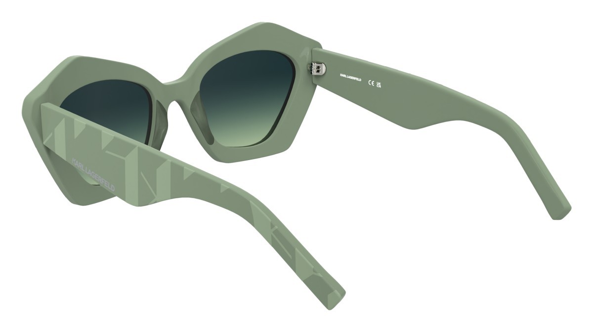 Occhiali da sole Karl Lagerfeld KL6199S (316) colore sage forma rettangolare lenti gradient petrol/acid green