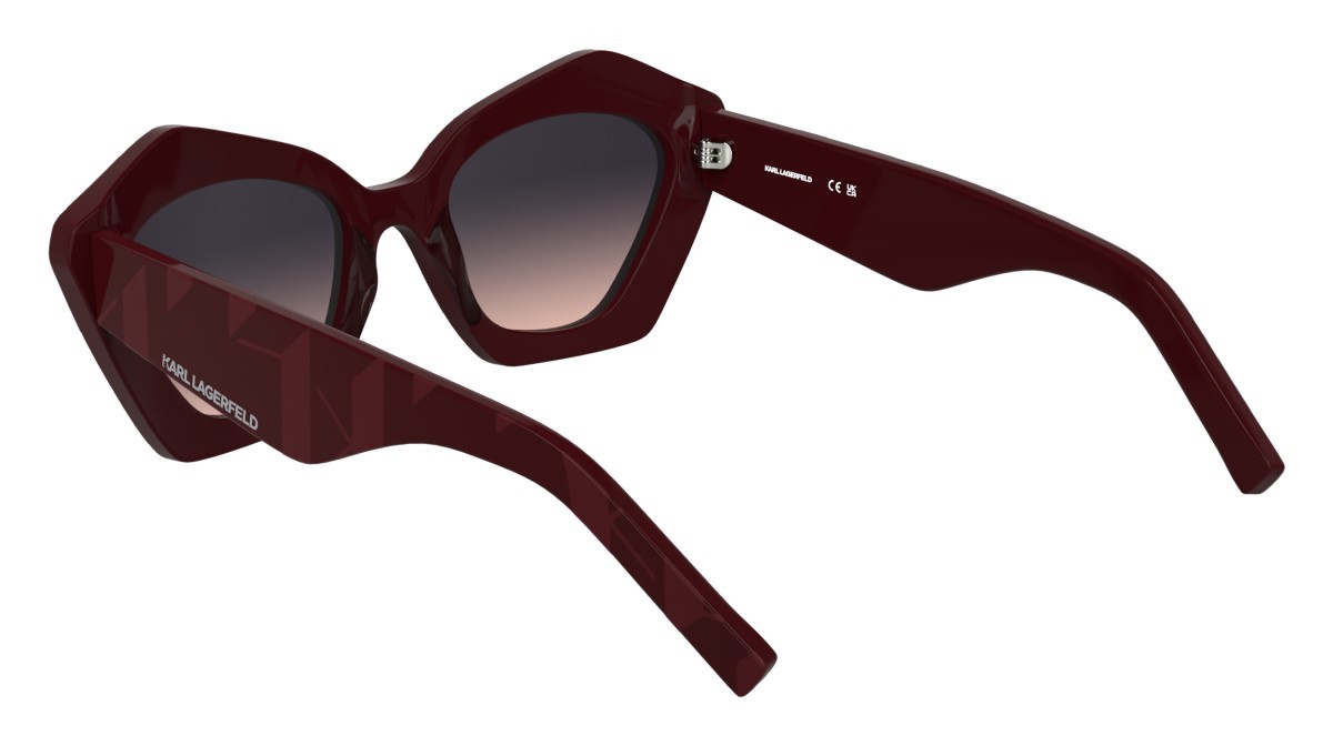 Occhiali da sole Karl Lagerfeld KL6199S (601) colore burgundy forma rettangolare lenti gradient purple/rose