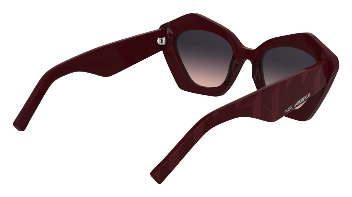 Occhiali da sole Karl Lagerfeld KL6199S (601) colore burgundy forma rettangolare lenti gradient purple/rose